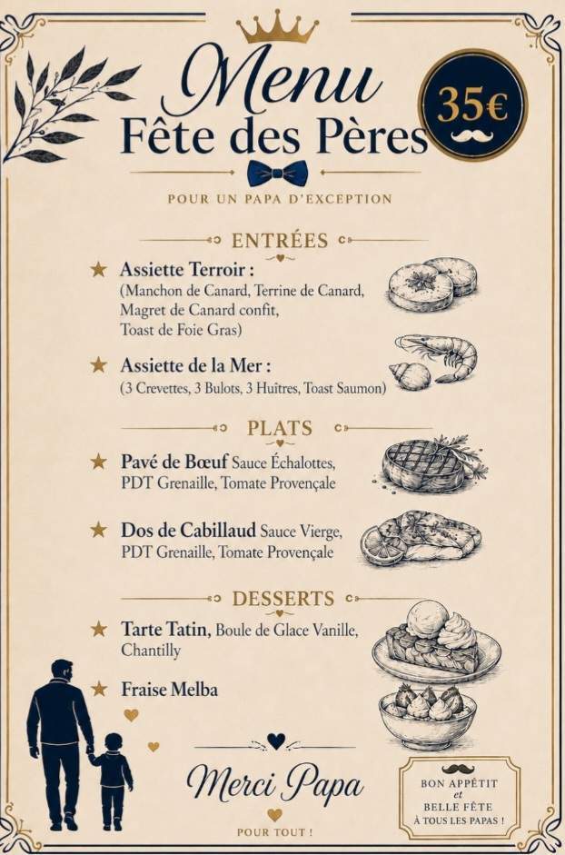menu fete des peres